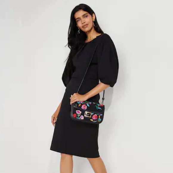 Kate Spade EUC Ponte Pleated-shoulder Dress - Picture 3 of 9